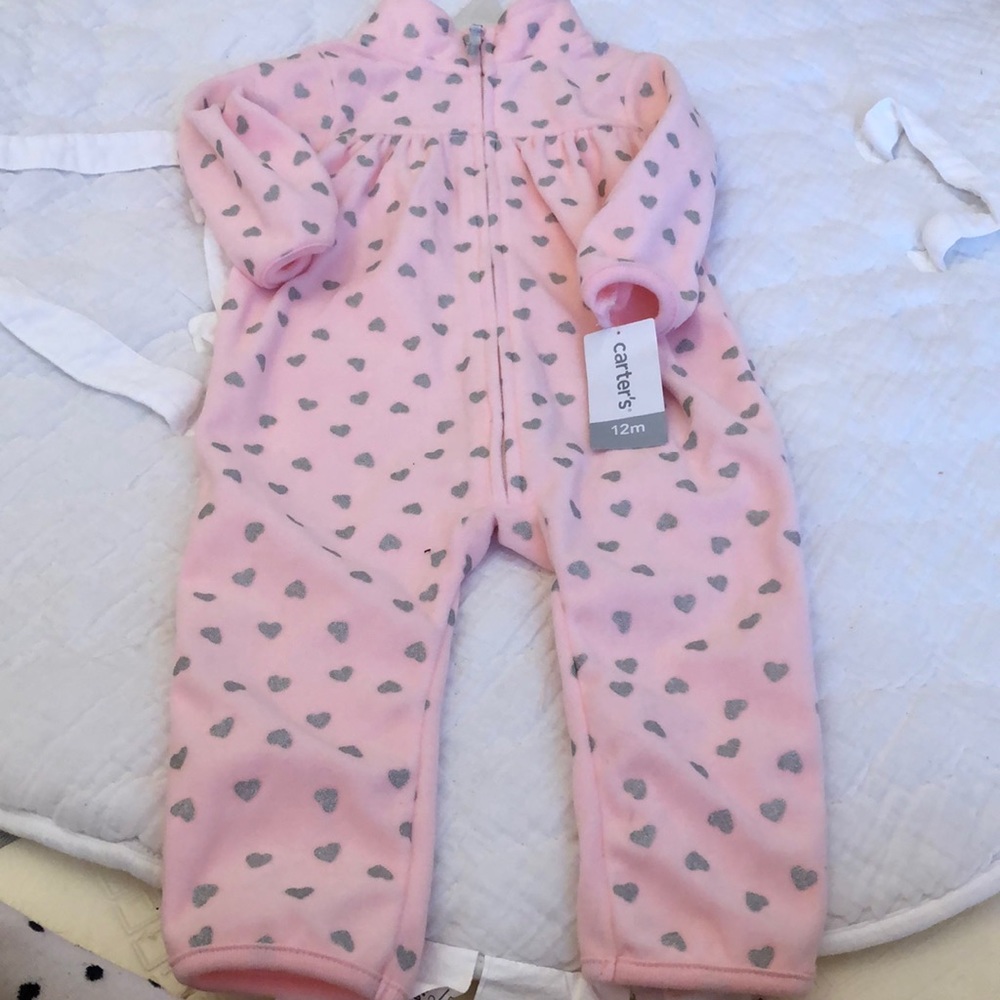 NWT! Carter’s Pink and Silver Winter Romper